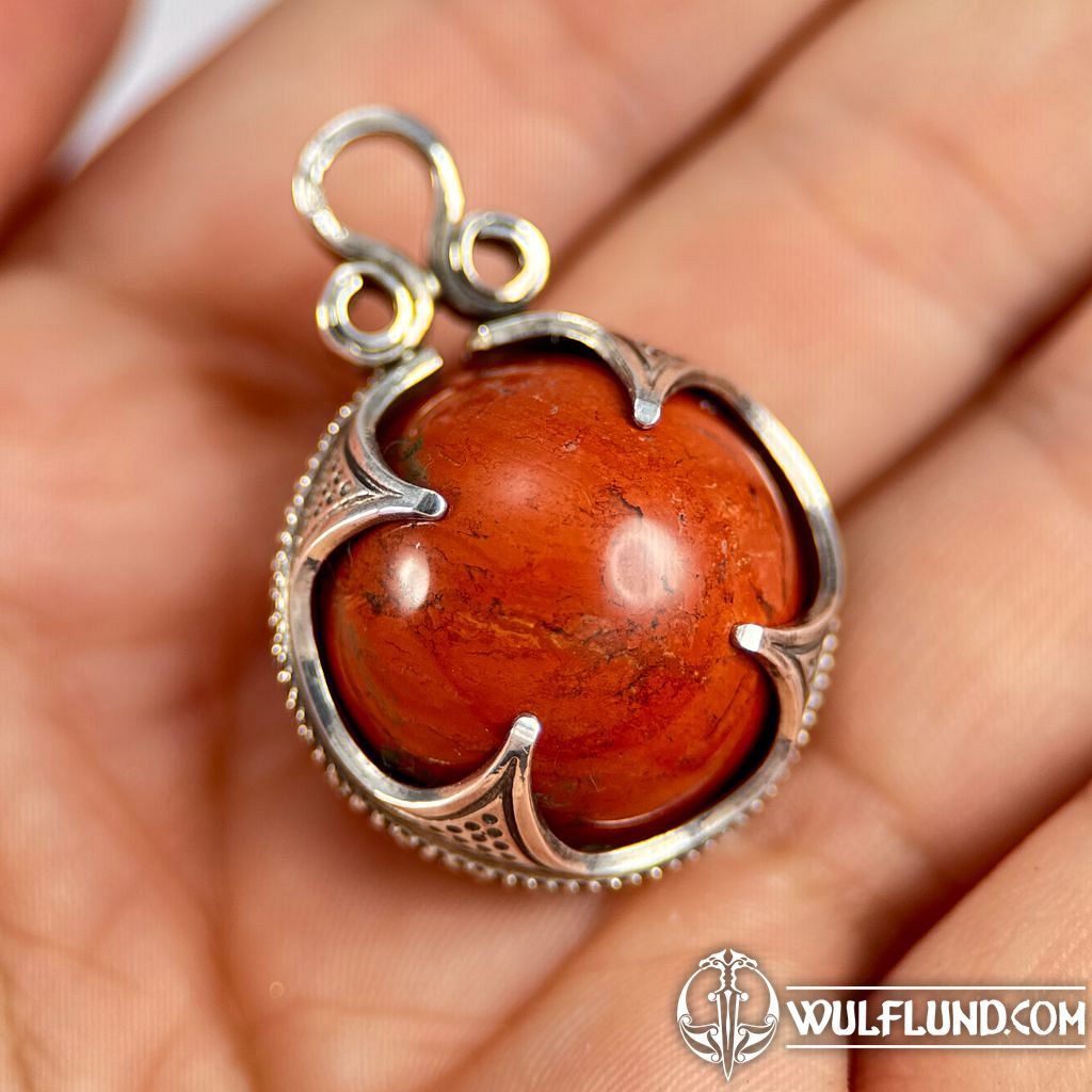 Jasper Carnelian 925 silver store long pendantnecklace