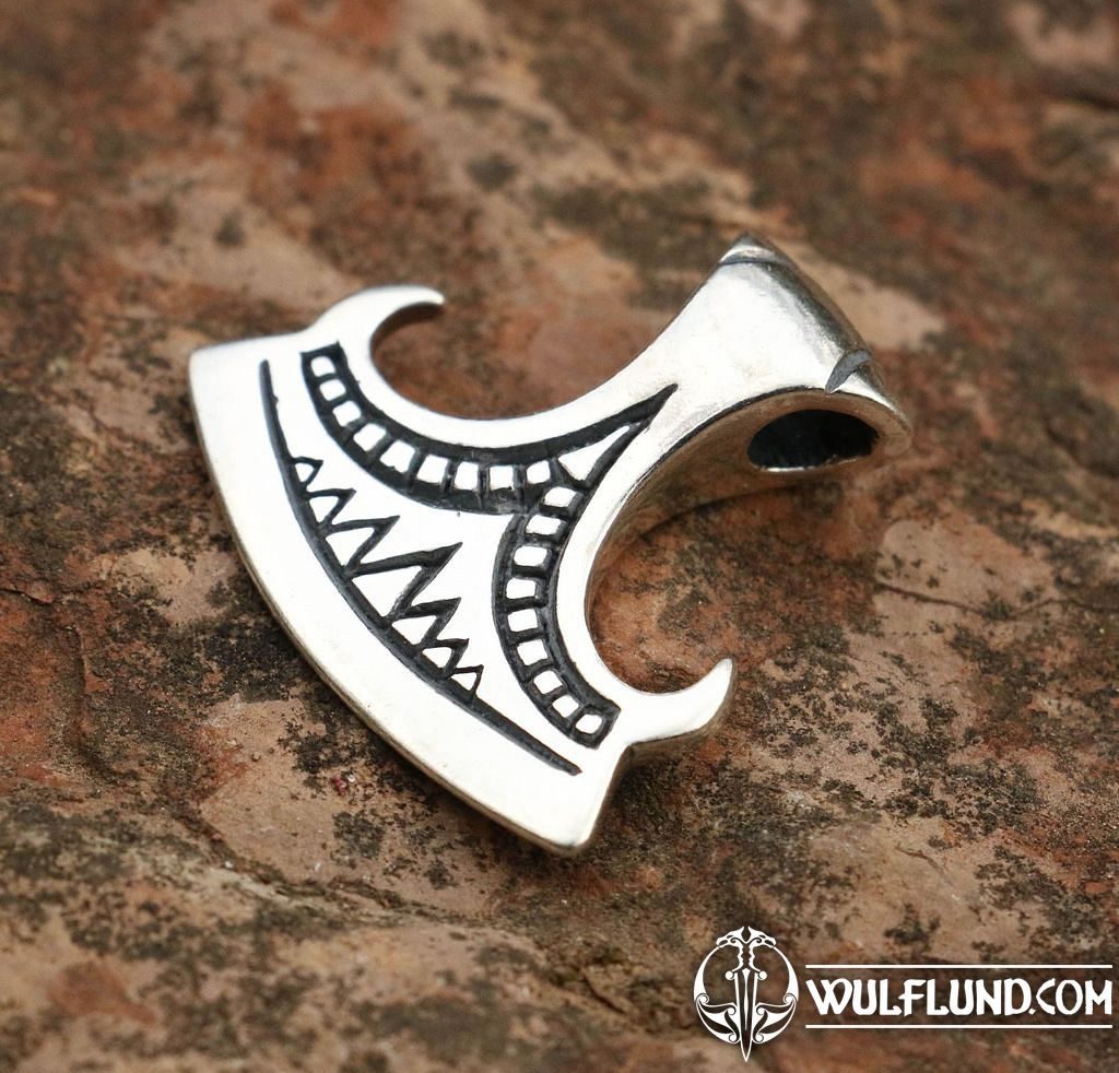 PERUN'S BEARDED AXE, silver pendant - wulflund.com