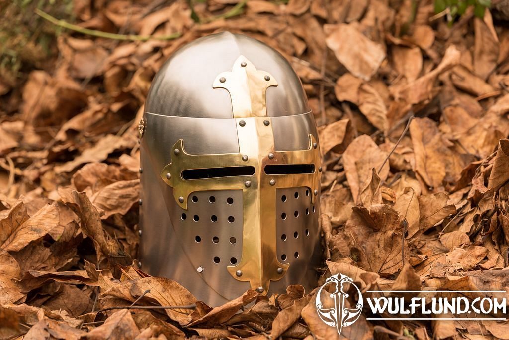 PŘILBA HRNEC ITALSKÝ, MOSAZ medieval helmets Helmets, Armour Helmets,  Shields - wulflund.com