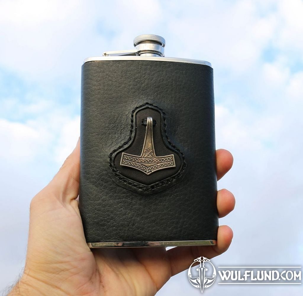 Hip Flask, Thor's Hammer bottles, hip flasks Leather Products - wulflund.com