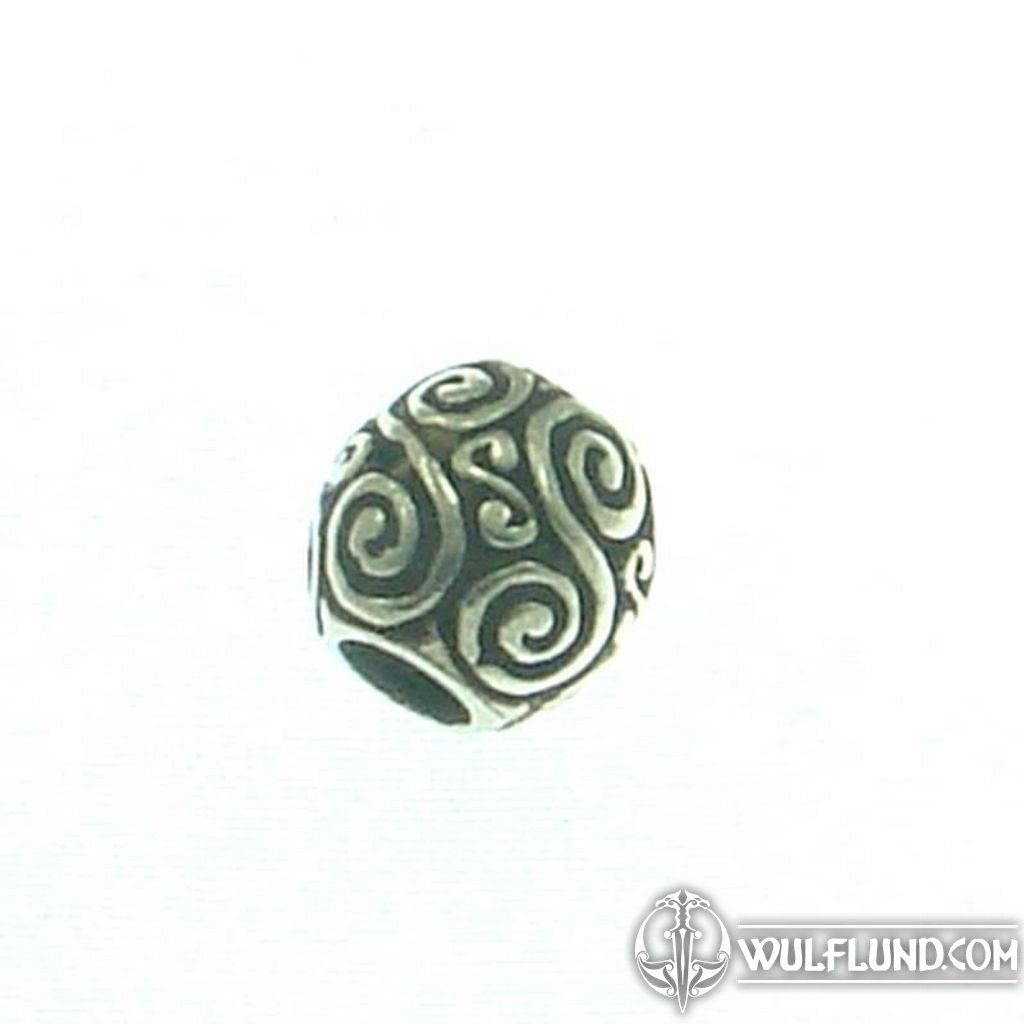 Bartperle 925 Silber Triskele 7mm - Wikinger Schmuck Für Bart & Haare