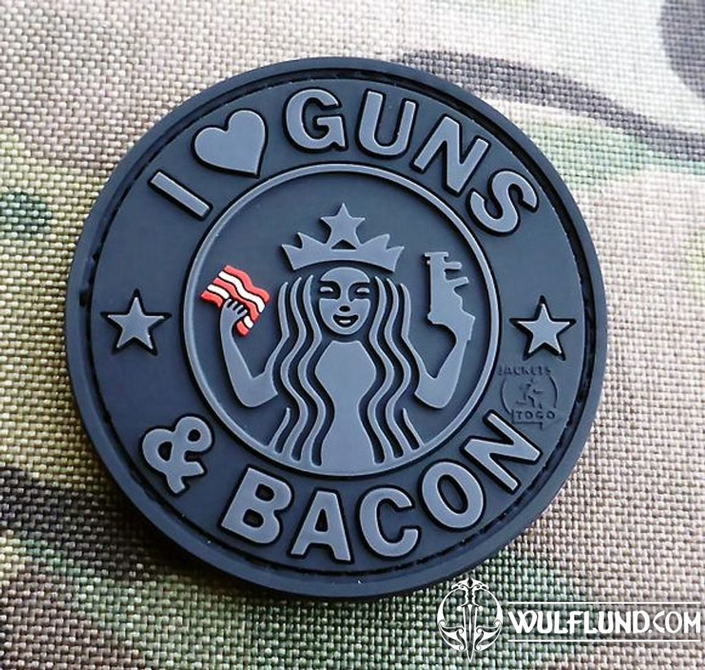 JTG - Guns and Bacon Patch, blackops 3D Rubber patch military patches  CLOTHING - Military, Law Enforcement and Outdoor, Torrin - wulflund.com