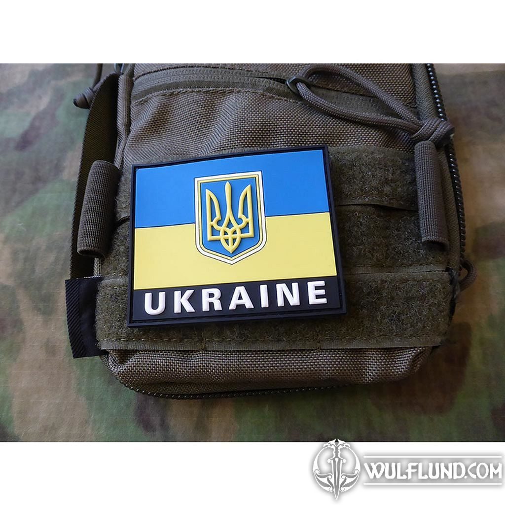 Jackets To Go JTG Ukraine Flag Patch Full Colour 3D Rubber Patch 
