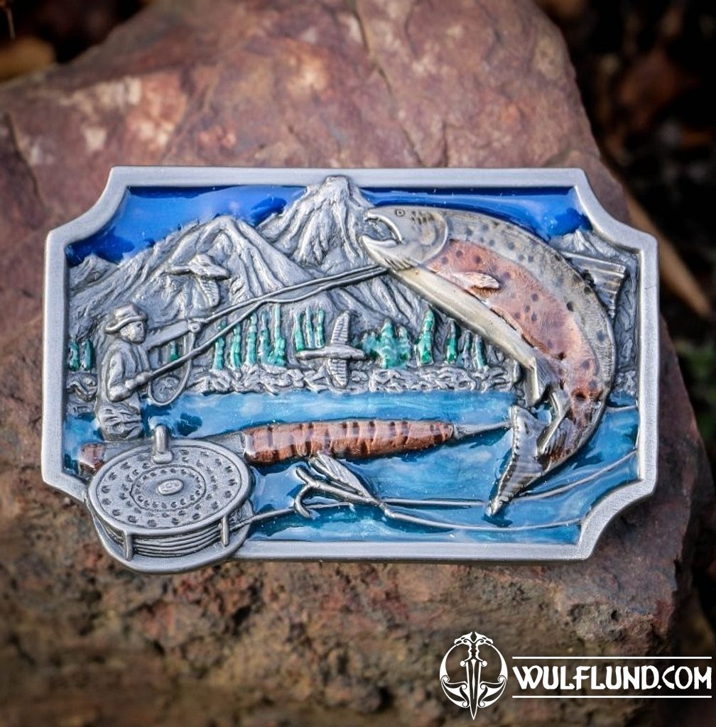 Fish fishing belt buckle belt buckle custom made belts Bag accessories Leather Products Wulflund