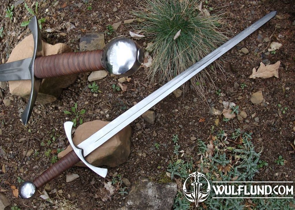 MSW127 round blade pont Pommel is rive practise sword practise combat sword FALLARD 3 mm thick blade Single handed sword for combat