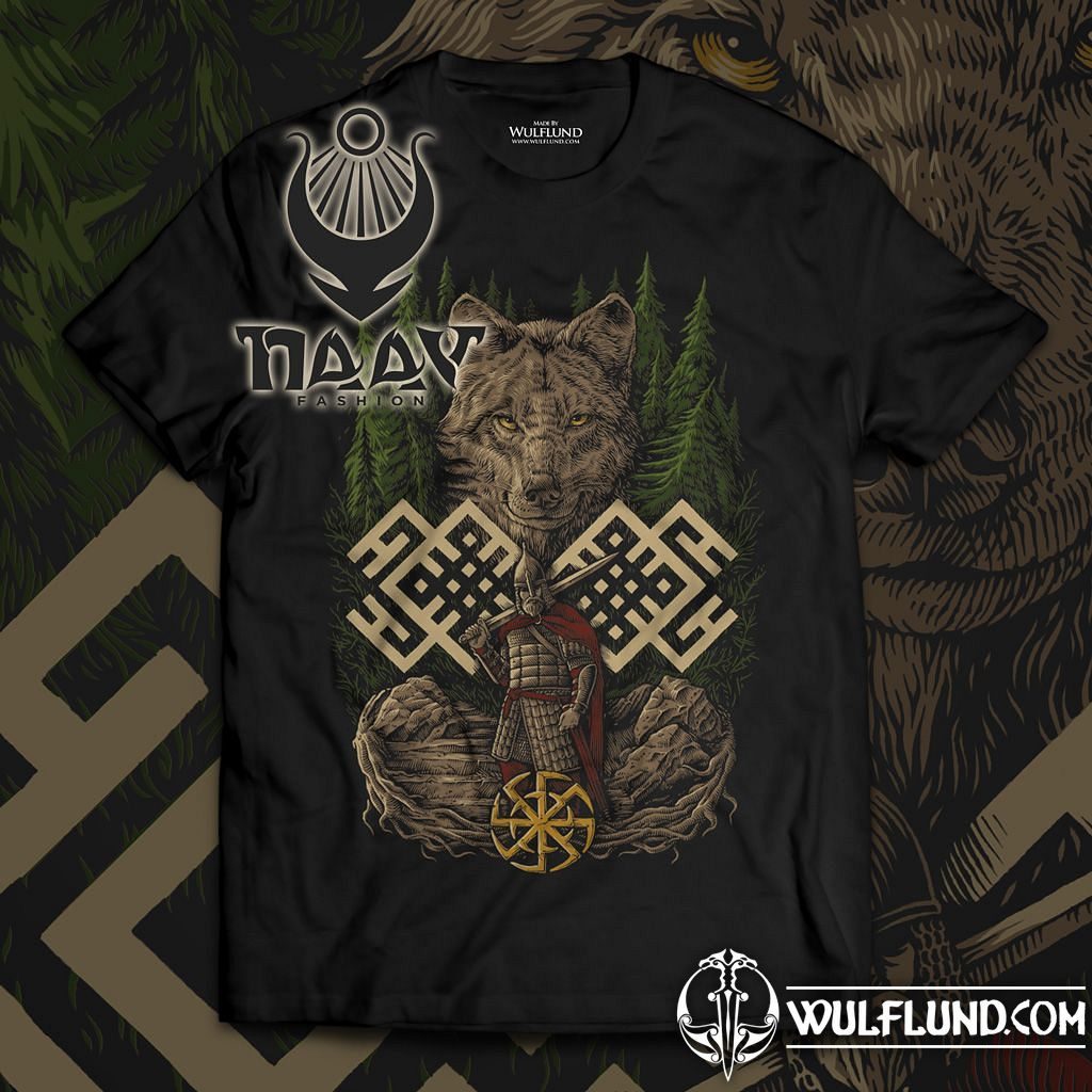 WOLF WARRIOR, Slavic T-Shirt - colored Pagan T-Shirts Naav fashion T-shirts,  Boots - wulflund.com