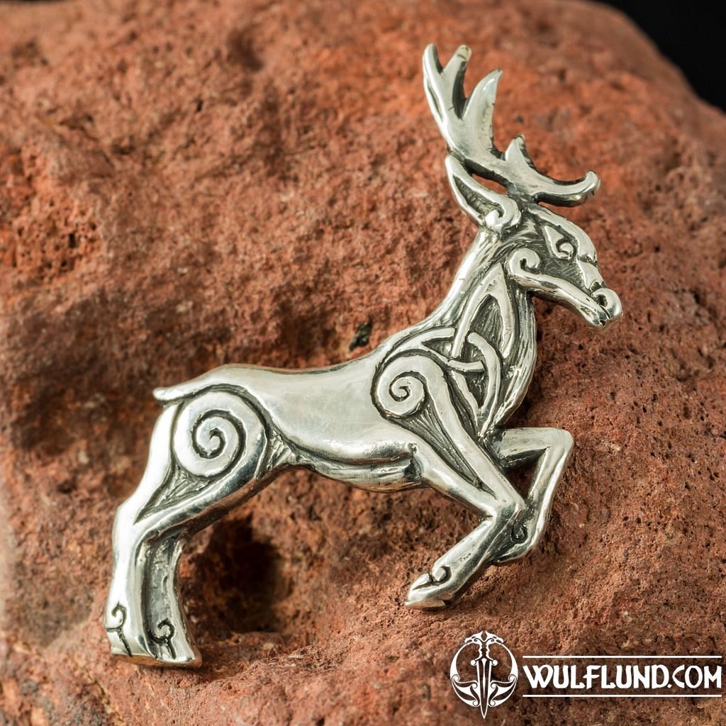 Deer Pendant, Silver Mens Jewelry