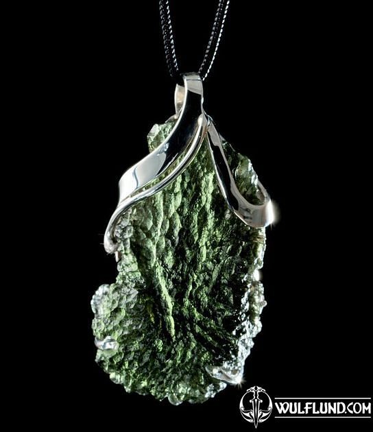 Faceted Moldavite Pendant Sterling Silver 7mm Heart Cut with Cubic Zirconia  (1 pc)