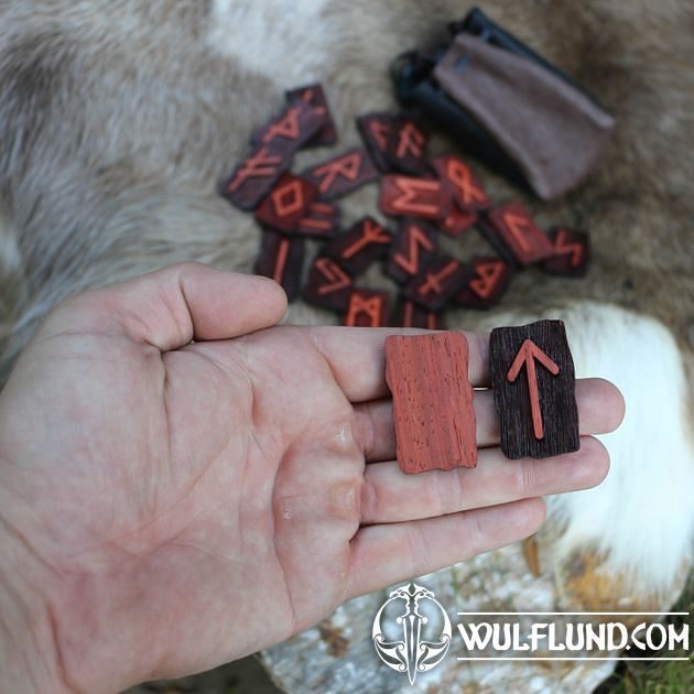 RUNES - Elder Futhark, set of wooden runes Kadlus rune pendants amulets ...