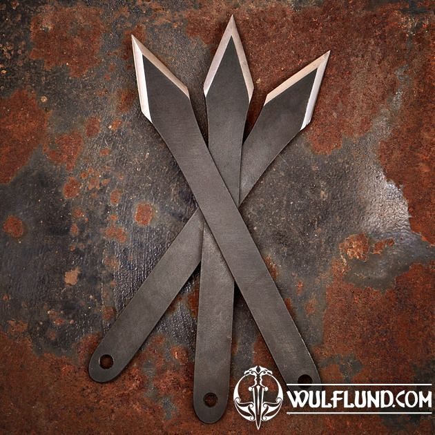 Ultimate Ninja Warrior Titanium Coated Throwing Knives Set of 3 Rainbow  Finish - Edge Import