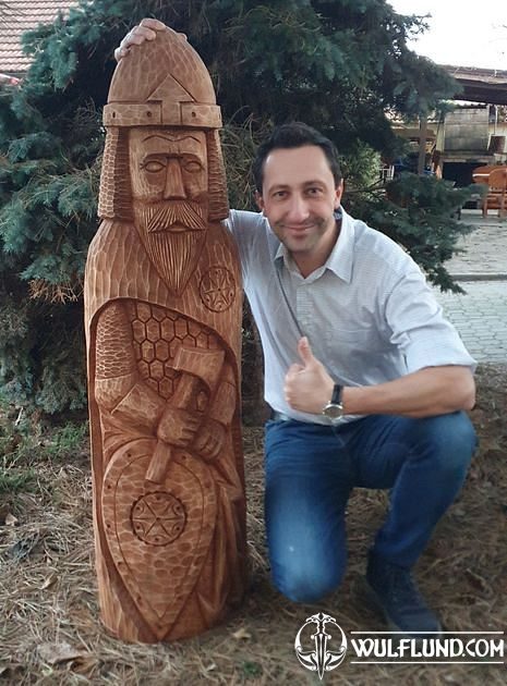 PERUN, Slavic God, carved statuette - 120cm high wooden statues ...