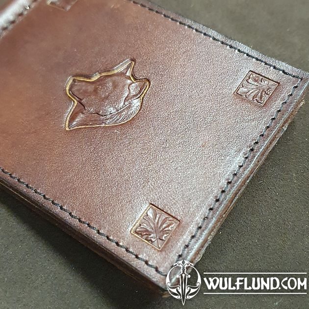 Buy Custom Howling Wolf Wallet Night Scene, made to order from Saxon  Leather art