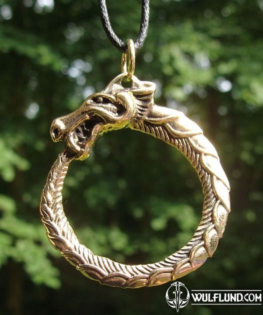 Jormungandr, Bronze Pendant Snake from Midgard - wulflund.com