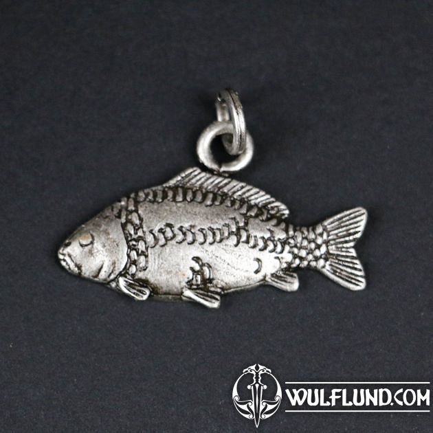 TROUT, fish, fishing pendant, zinc antique silver Drakkaria animal pendants  amulets and talismans, Jewelry - bronze, zinc, bijouterie We make history  come alive!