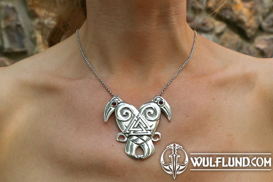 HUGINN and MUNINN - Viking necklace, silver - wulflund.com