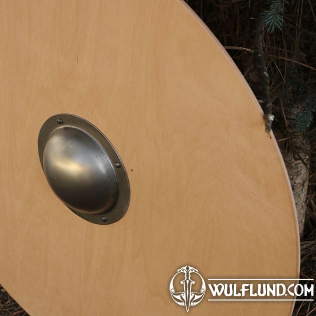 Bouclier Rond Viking En Acier Calibre 14 - Umbo De Combat, Diamètre 20,3 Cm, Pour Reconstitution Historique