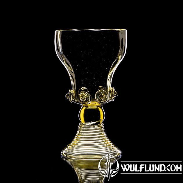 KING ARTHUR, large medieval glass goblet Manufacture of