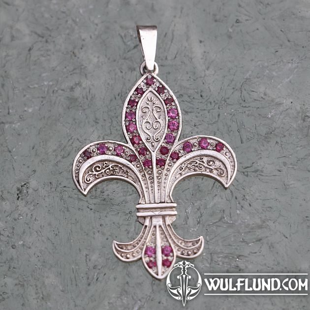 Kiss Of Leather Fleur-de-Lis Anhänger - 925 Sterling Silber 35mm