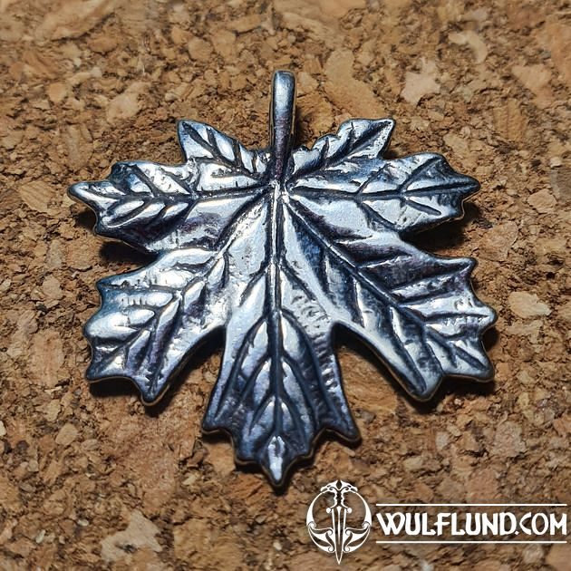 Collier Pendentif Feuille D'érable – Argenté (plaqué Argent) – Chaîne Ajustable – Neuf