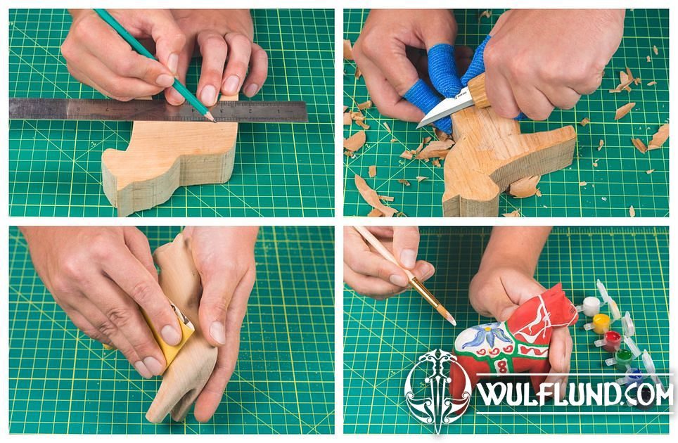 DIY02 – Dala Horse Carving Kit – Complete Starter Whittling Kit