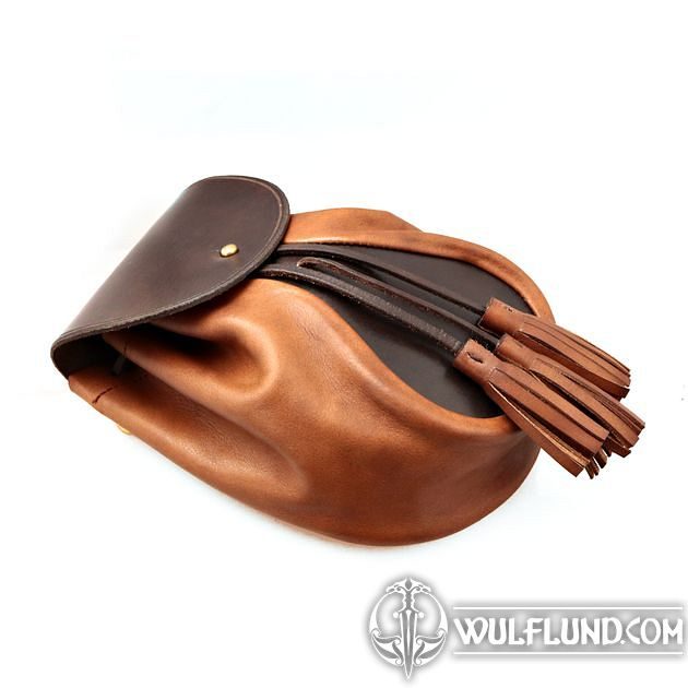 Sporran Complet en Cuir avec chaîne Glands avec Ceinture et Bretelles, Cuir Noir, Adult Size
