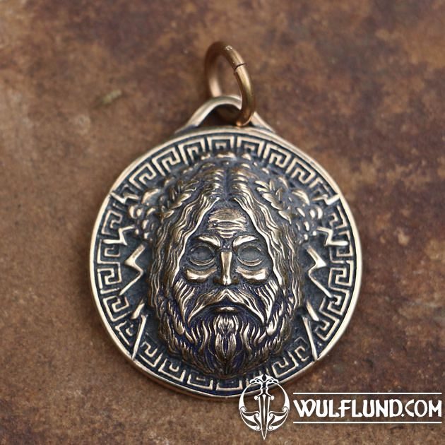 ZEUS, Greek God, pendant bronze Drakkaria pendants, necklaces bronze ...