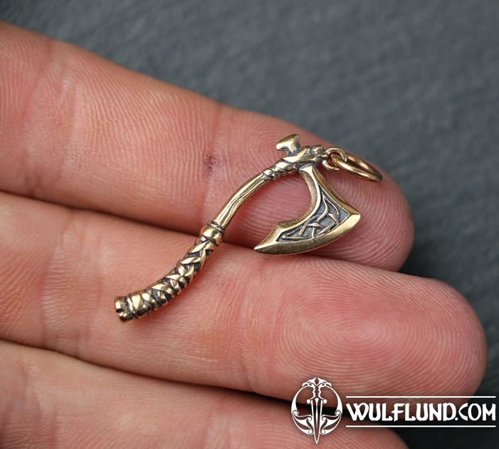 WARIOR'S AXE, pendant bronze Drakkaria pendants, necklaces bronze and
