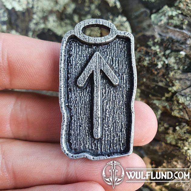 Tiwaz Rune Pendant, zinc Drakkaria Runenanhänger Amulette, Talismane