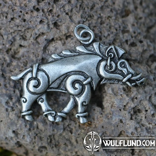 COLLACH - Celtic Boar pendant, zinc, antique silver All pendants, our ...