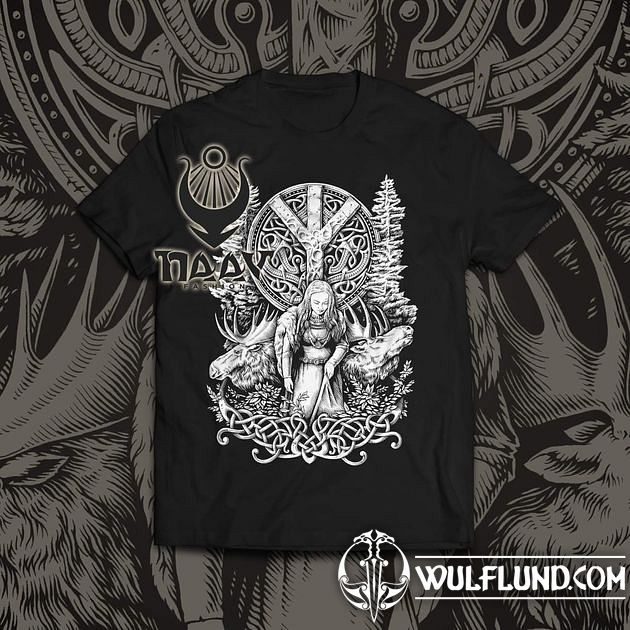 ALGIZ, men's t-shirt, black & white Naav Pagan T-Shirts Naav fashion T- shirts, Boots - wulflund.com