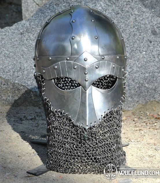 STEINAR, viking helmet with chainmail, riveted chains 2mm Viking and Norman Helmets  Helmets, Armour Helmets, Shields - wulflund.com