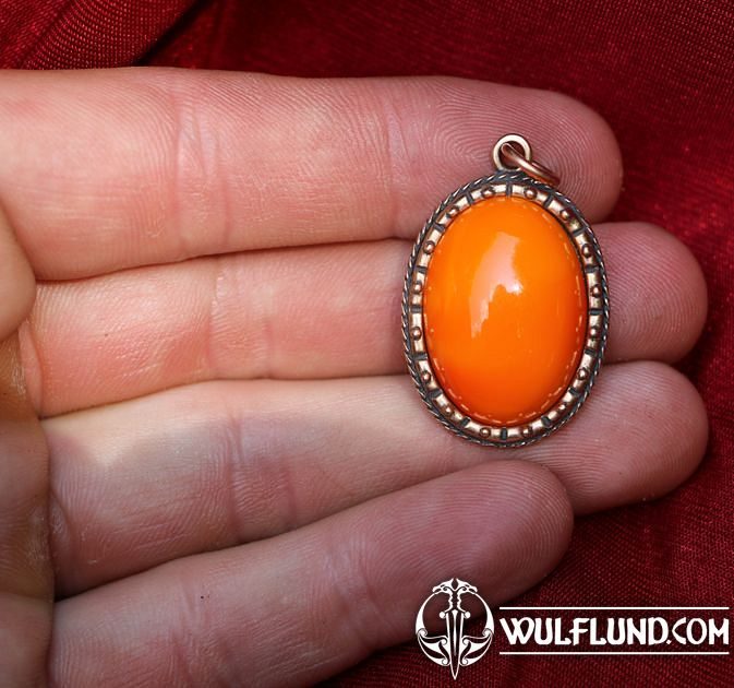 MEDIEVAL PENDANT with glass HELIOS, bronze Drakkaria pendants