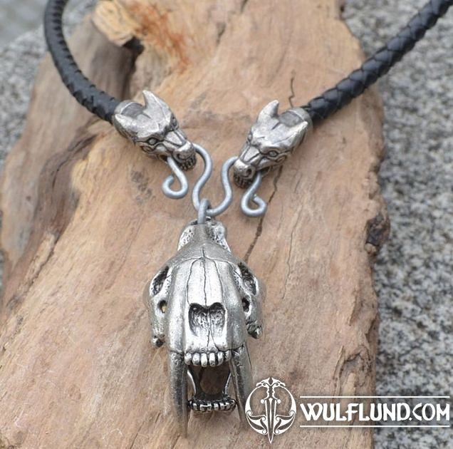 SMILODON, saber-toothed tiger, necklace, tin - wulflund.com