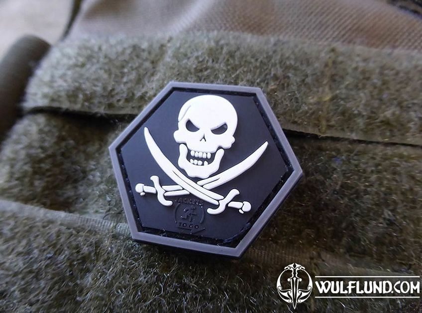 NO FEAR PIRATE HEXAGON, 3D velcro patch military patches Clothing -  Outdoor, Bushcraft We make history come alive!