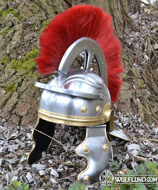 Armor  Roman Helmet Medieval Knight Roman Helmet With Red Plum 