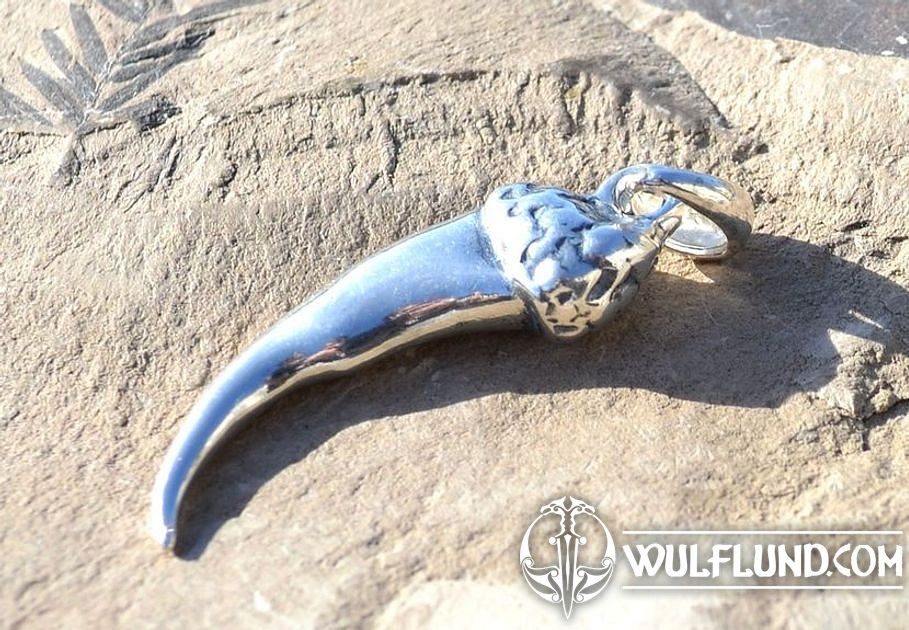 Buyanputra Men's Antique Wolf Fang Tooth Pendant Necklace - Faux Leather Rope With Bronze Tribal Carving - View #9