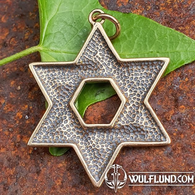 House of Morgan Pewter Star - Moravian Star - Bethlehem Star - Sherrif Badge - Christmas Ornament - Necklace - Earrings - Keychain Small Circle Star of David / Keychain