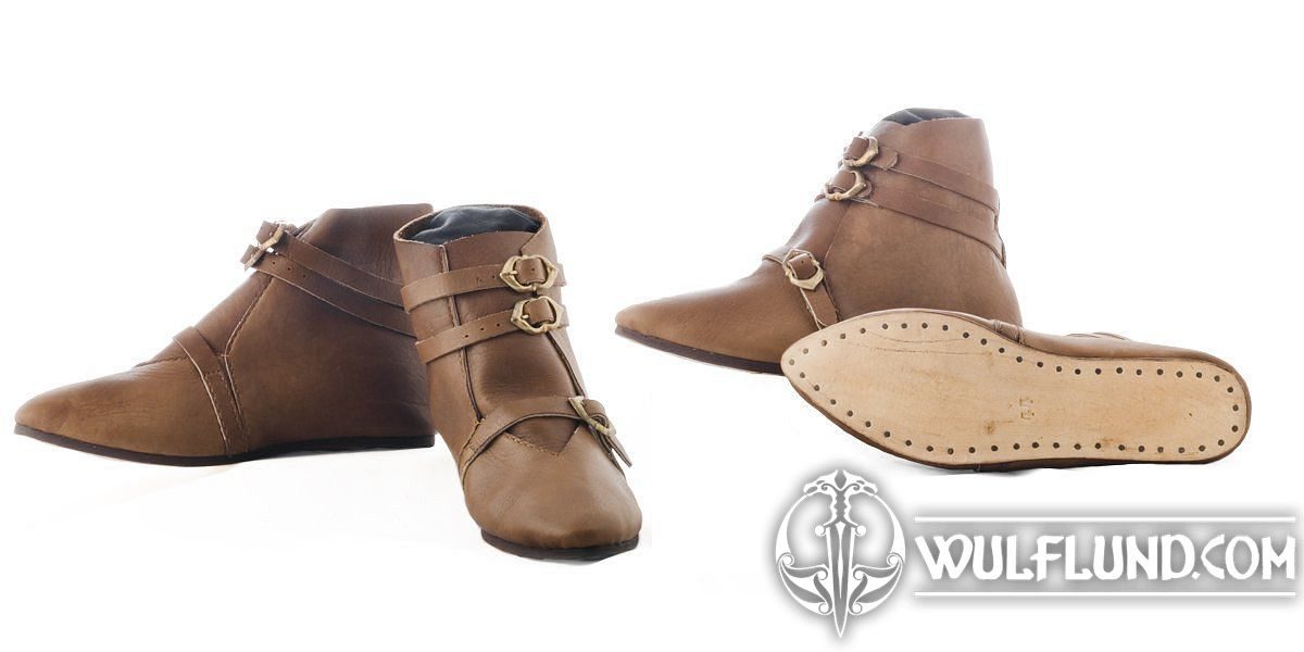 ANKLE BOOTS WITH BUCKLES, 14th century gothic boots footwear, Shoes,  Costumes - wulflund.com