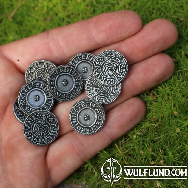 Raven Runes Coin RAVEN PENNY Anlaf Guthfrithsson, Northumbira viking coin, replica, zinc ...