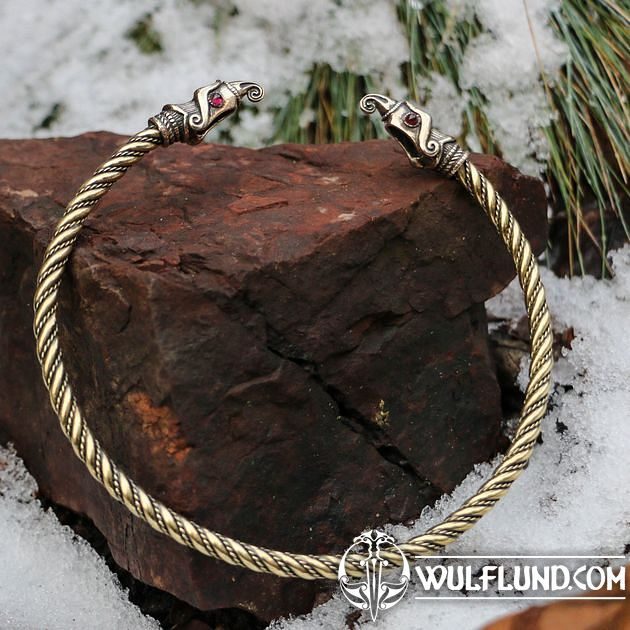 Huginn and Muninn Viking brass Arm Ring Drakkaria Viking Slavic