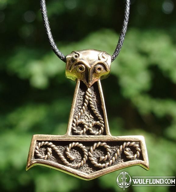THOR HAMMER WITH THE FACE, bronze Wikingeramulette Amulette, Talismane