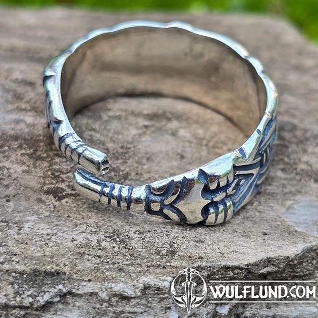 VIKING RING Adjustable Borre Style Silver 925 1000 Drakkaria Rings