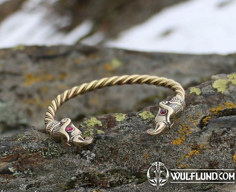 Bronze Viking Odins Ravens Runic Bracelet