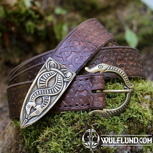 VIKING BELT, Borre Beast, leather bronze embossed brown belts Leather  Products We make history come alive!