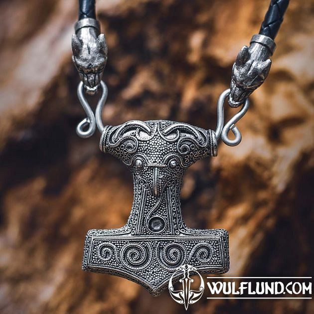 Decorated Silver Thor's hammer pendant, Hand forged out of solid silve –  Taitaya Forge