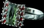 rings with gemstones, silver