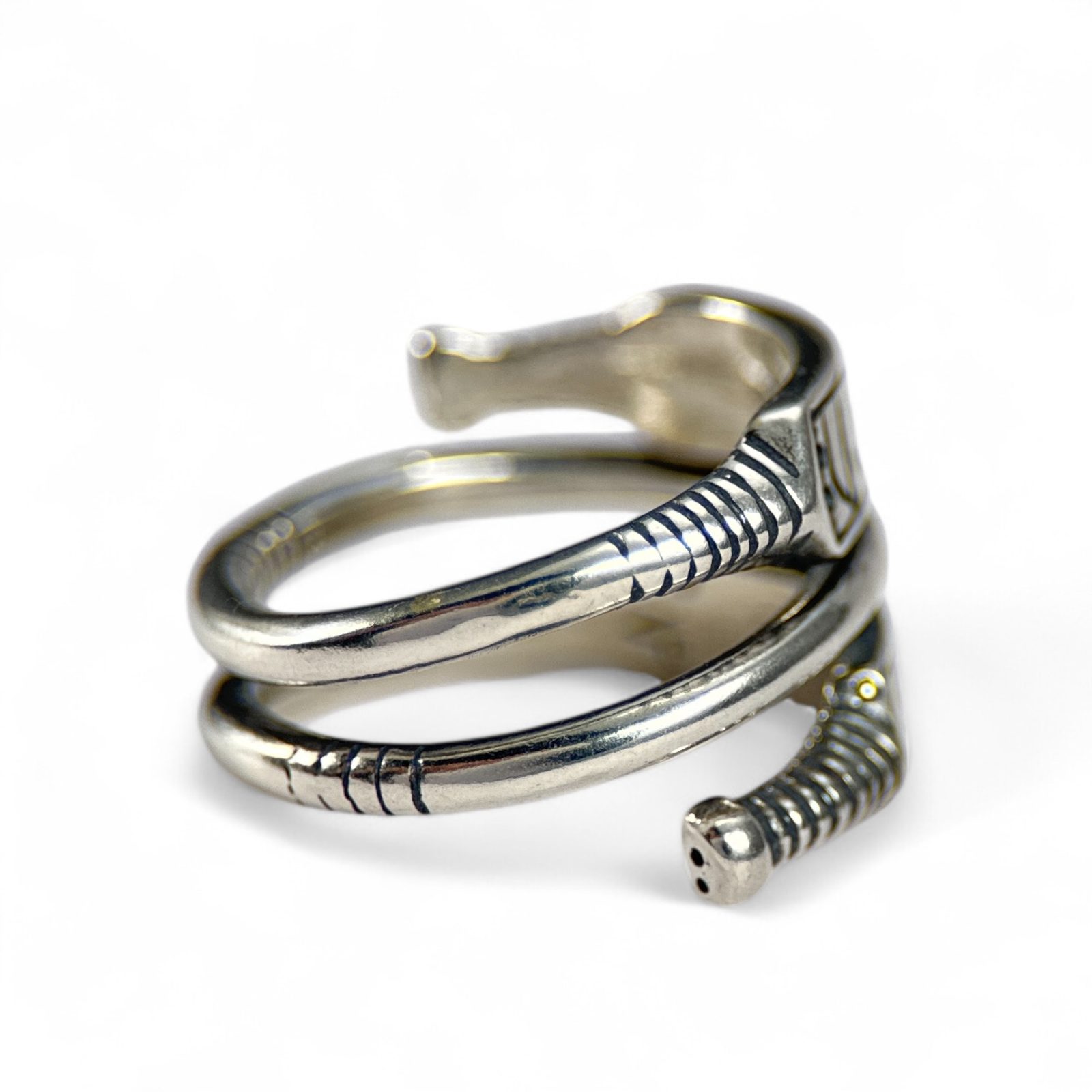 Bague Gothique En Runes Argent Sterling 925 – Bague Large 8 Mm, Style Viking, Pour Hommes Et Femmes
