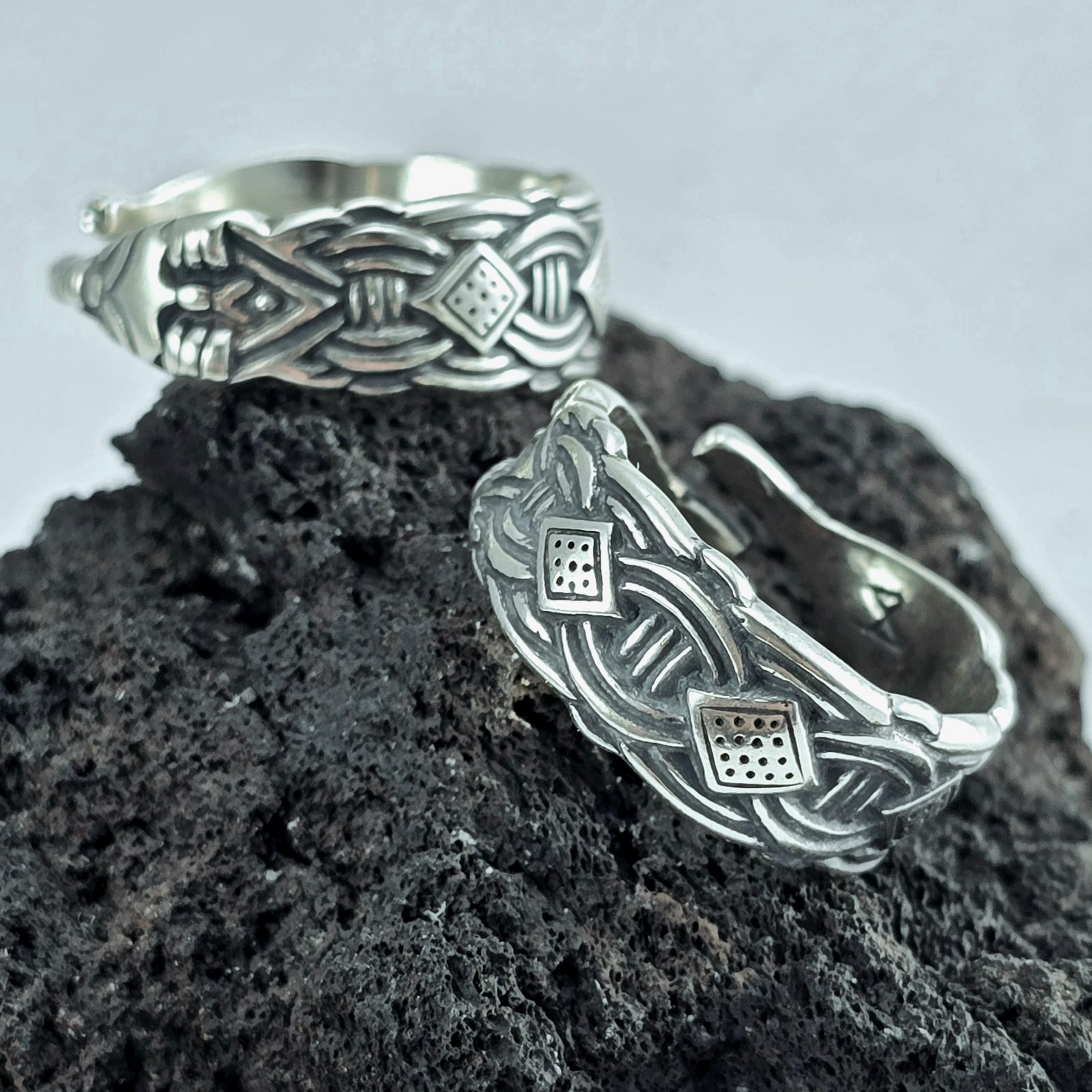 VIKING RING adjustable, Borre style, silver 925/1000 Wulflund