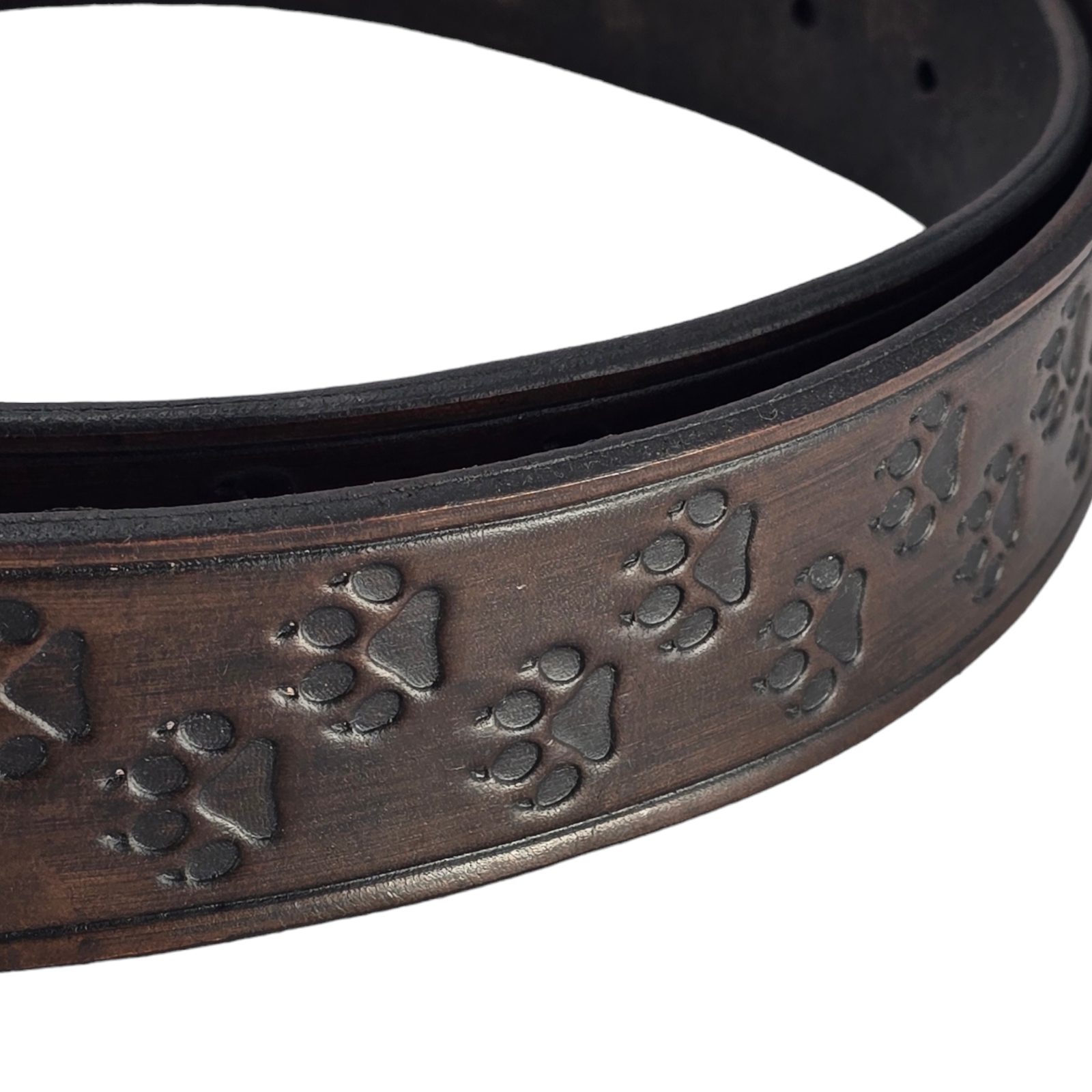 LEATHER BELT, wolf tracks LEATHER BELT, wolf tracks