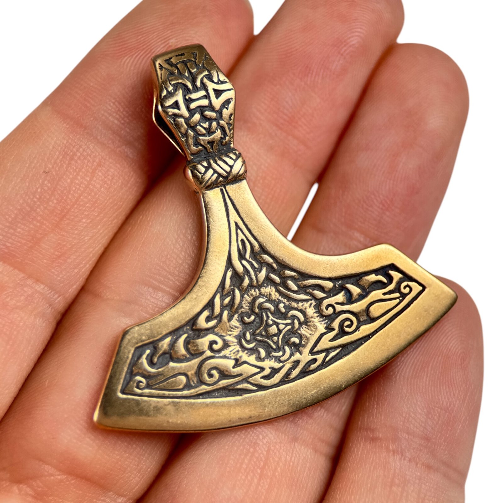 Collier Viking Avec Pendentif Hache En Bronze Antique - Bijou Fantaisie Neuf Sans Emballage